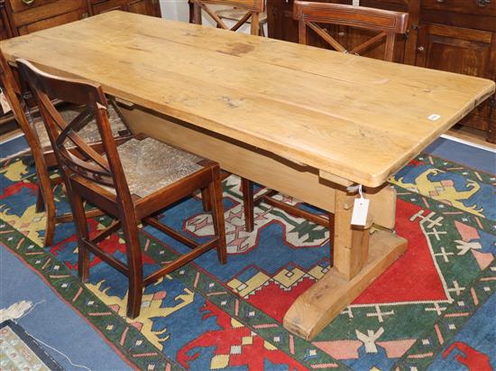 A golden oak refectory table 202 x 72cm